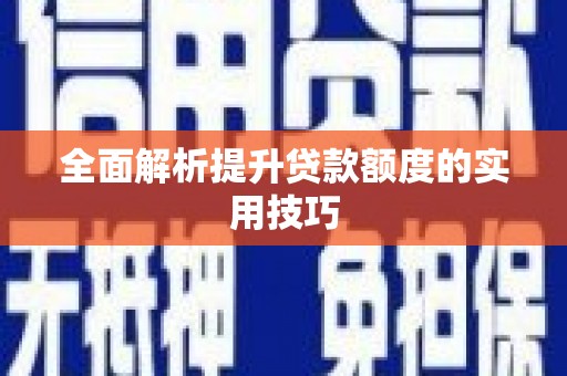 盘龙全面解析提升贷款额度的实用技巧